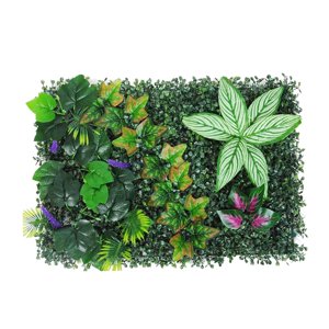 Magideal - Panel De Pared De Plantas Artificiales, Telón De Fondo Verde Falso, Protección Solar, Panel Decorativo De Césped Sintético Para Decoración De Fiestas Estilo H