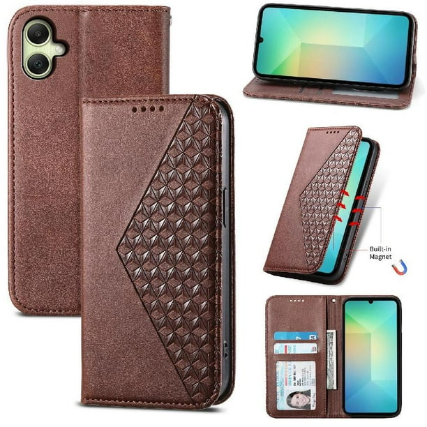 Funda Flip FOXDOCK para Samsung Galaxy A07 , Estilo Billetera con Diseño Rombo, Correa de Mano y Soporte, Uso Diario
