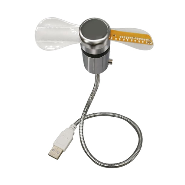 Ventilador de reloj LED Ventilador de refrigeración flexible Hogar Portátil Práctico Ventilador de reloj USB personal Ventilador multipropósito para