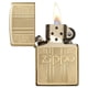 thumbnail image 3 of Mechero de bolsillo Zippo de latón pulido con diseño estampado, 3 of 6