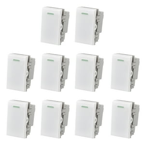 Genérico - Pack 10 Modulo Interruptor 9/12 10A 250V Blanco