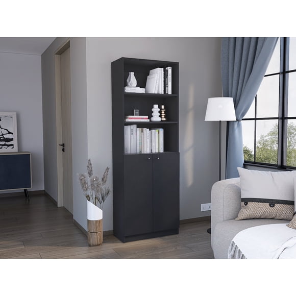 Bibioteca Home 2 Puertas 5 Niveles Wengue 180,6x62,8x29,9 Cm