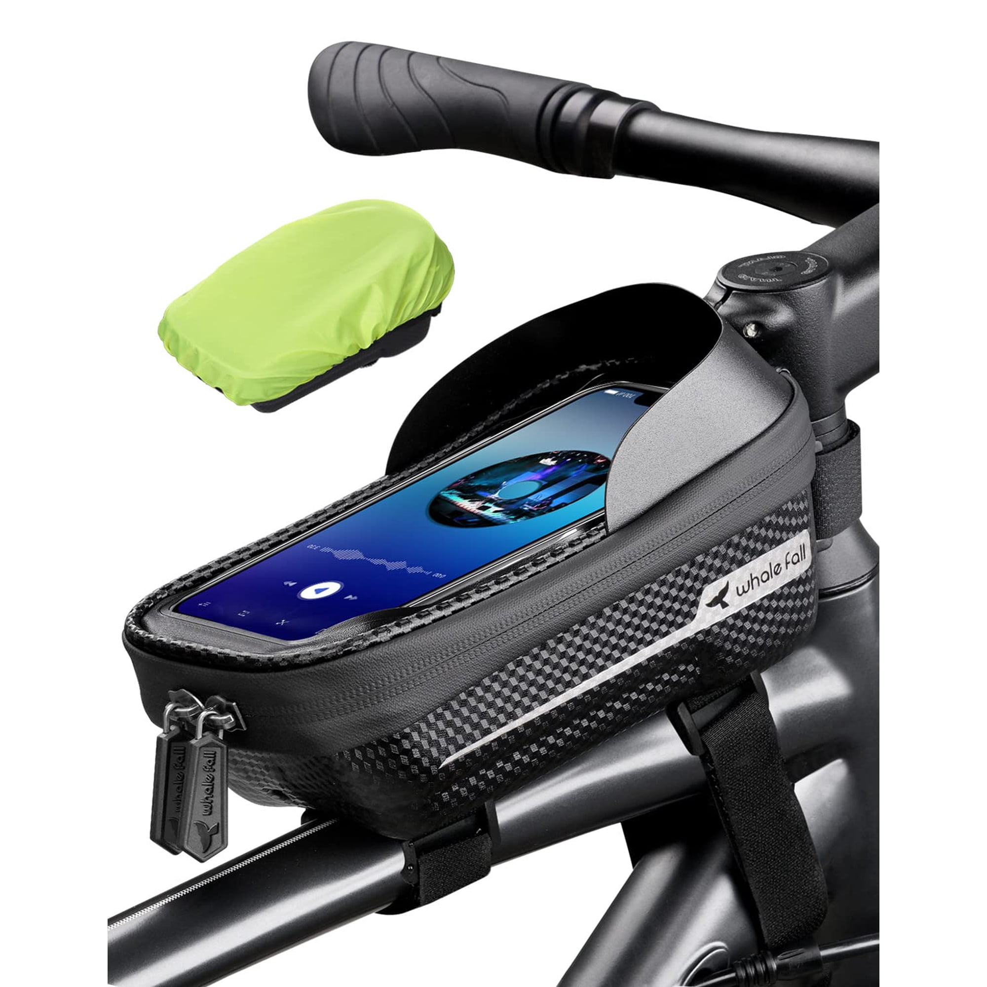 Whale Fall - Bolsa Para Bicicleta, Carcasa Rígida, Diseño De Ballena Y Otoño, Soporte Para Teléfono De 6.9 Pulgadas