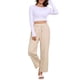 thumbnail image 2 of INSPIRE CHIC Pantalones de Pijama para Mujeres Cuadros Pierna Ancha Gingham Fondos Ajustables con Cordón Ropa de Dormir Cintura Elástica Ropa de Descanso Beige, 2 of 6