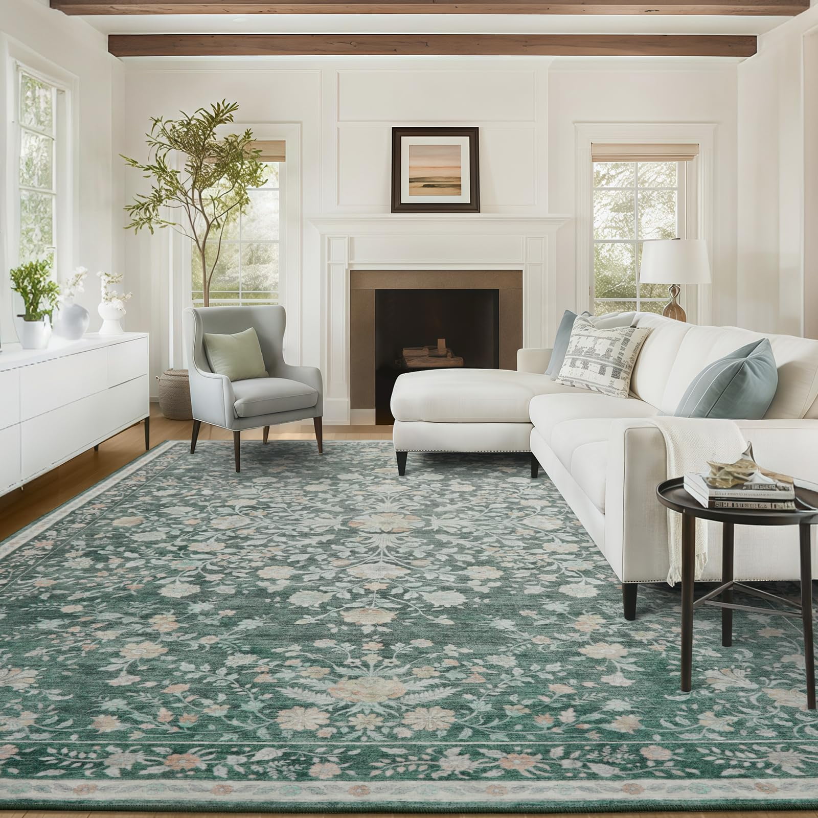 Alfombra Amada Homefurnishing, Lavable, Vintage, Antideslizante, 8 X 10