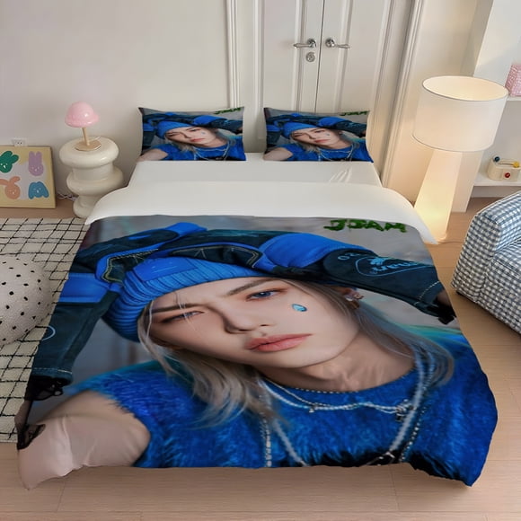 STRAY K Felix-Style Fashion Print bedding Soft And Comfortable Duvet Cover + Pillowcases (1 Duvet Cover + 2 Pillowcases) Perfect Choice for Home Bedroom Guest R