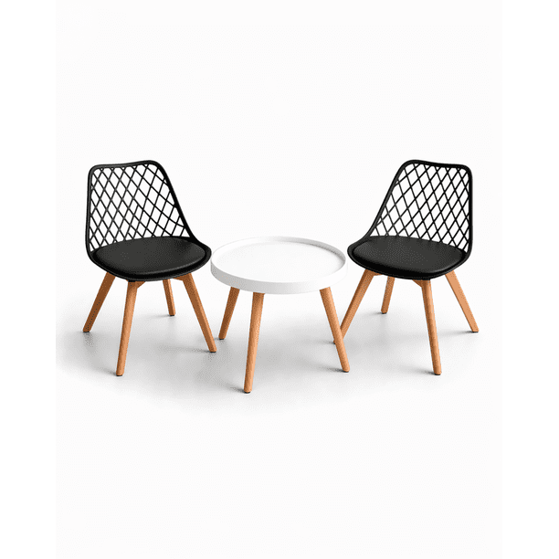 Set de Mesa y 2 Sillas Magic Tulip Mesh - Negro