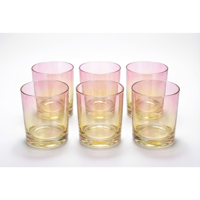 Danny Home - Pack 6 Vasos Vidrio Whisky Coctel Diseño Tornasol 410Ml