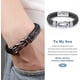 thumbnail image 2 of Pulsera de cuero trenzado "Madre e hijo unidos para siempre", brazalete de cuero trenzado de acero inoxidable para hombre, regalo de cumpleaños de graduación de mamá (mi hijo)., 2 of 7