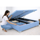 thumbnail image 2 of Base Cama Baúl 2 Plazas FELPA Celeste LORE | Diseño Premium + Gran Almacenaje, 2 of 4
