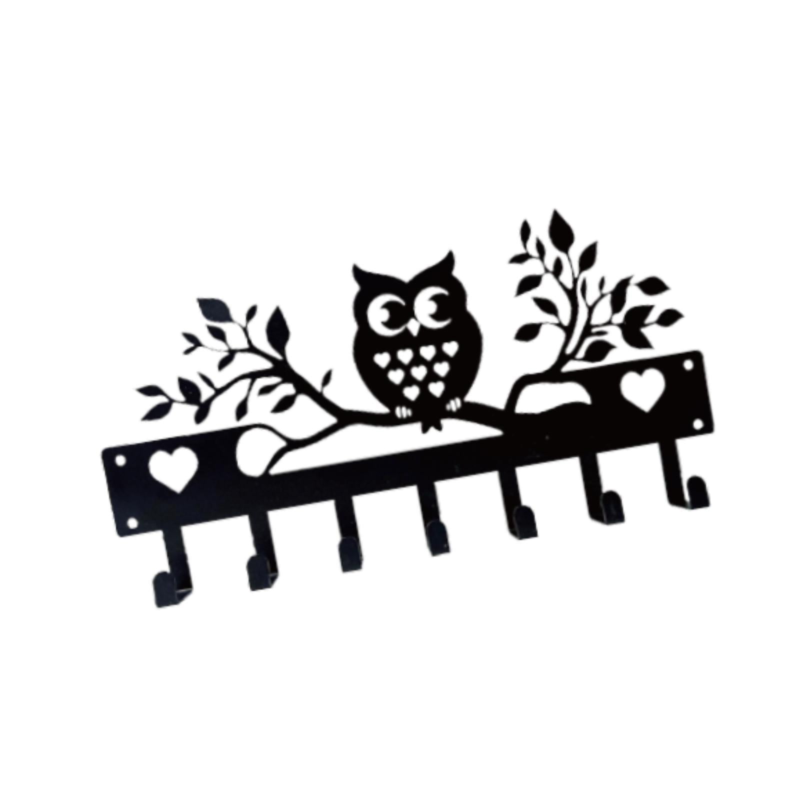 Magideal - Soporte Para Llaves De Montaje En Pared, Gancho Organizador, Resistente, Fácil Instalación, Estante De Almacenamiento Para Sombreros, Llavero De Metal Búho