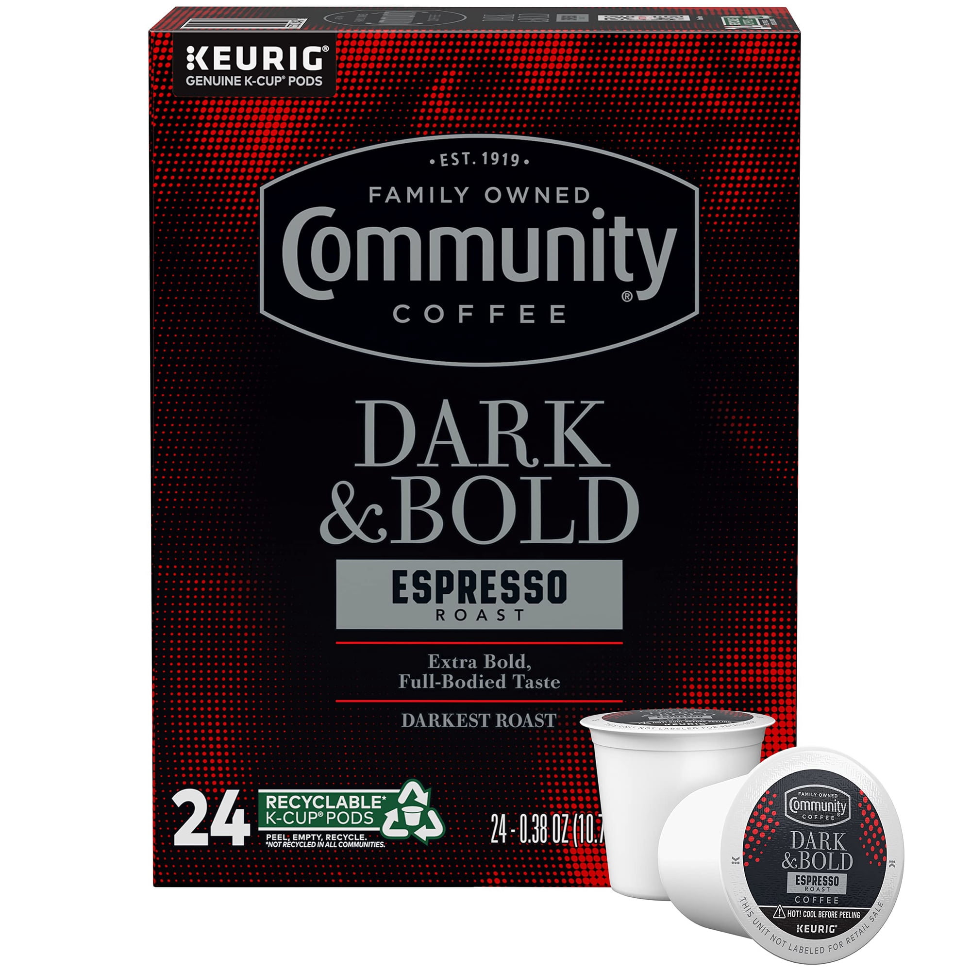 Coffee Pods Community Coffee Dark & Bold Espresso Roast 24