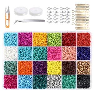 Bothyi - Cuentas De Semillas De Vidrio Surtidas 24 Colores Para Manualidades De Joyería 3000 Piezas 4 Mm