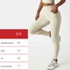 thumbnail image 5 of Pantalones de yoga de cintura alta para mujer, leggings elásticos con control de abdomen y levantamiento de cadera con bolsillo para ciclismo y correr, color crema S, 5 of 6