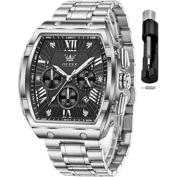 Reloj OLEVS cronógrafo cuadrado 30M correa acero