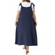 thumbnail image 3 of Agnes Orinda Vestido Pinafore Talla Grande para Mujer del Día de San Patricio con Tirantes, Vestido Jumper Plisado Casual con Bolsillos 2X Azul, 3 of 6