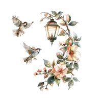 Bothyi - Adhesivo De Pared Con Diseño De Pájaros Y Flores, Mural De Pared, Decoración De Pared Para Dormitorio, Baño Y Oficina