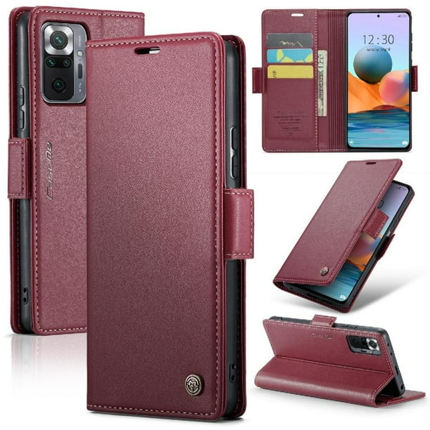 CaseMe tipo cartera Xiaomi Redmi Note 10 Pro 4G con cierre magnético, RFID, tarjetero, soporte, carga inalámbrica