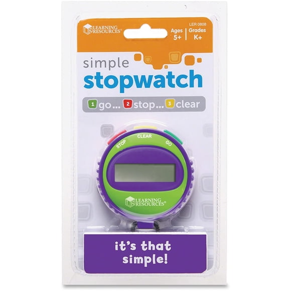 Stopwatch Learning Resources, sencillo, con 3 botones para niños mayores de 5 años