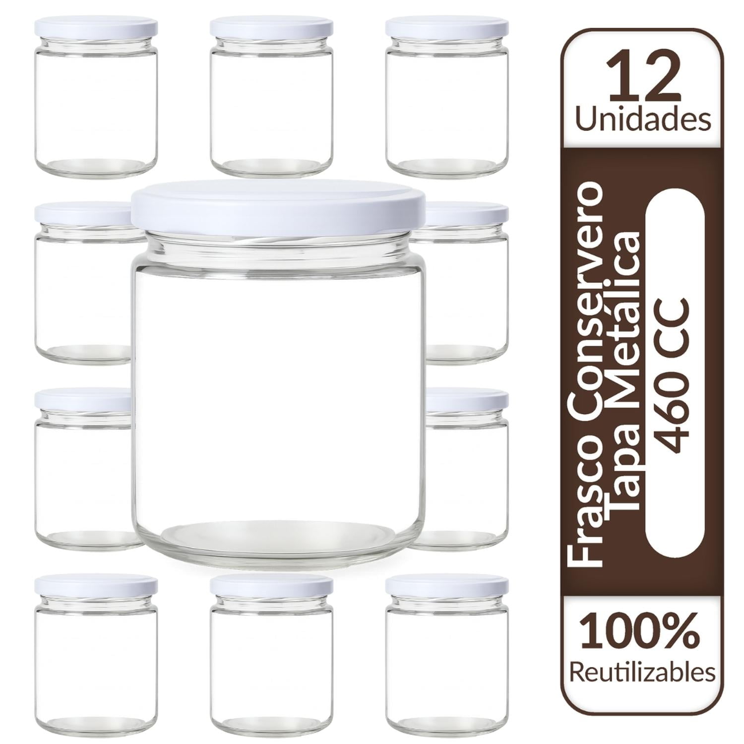 Genérico - Frasco Conservero 460 Cc Con Tapa Metálica Pack 12 Unidades