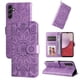 thumbnail image 1 of Funda tipo cartera FOXDOCK para Samsung Galaxy A14 5G , diseño girasol en relieve, cuero PU, cierre magnético, soporte y tarjetero, 1 of 5
