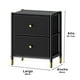 thumbnail image 4 of Velador Cajonera 2 Cajones Metal Eco Cuero Negro, 4 of 4