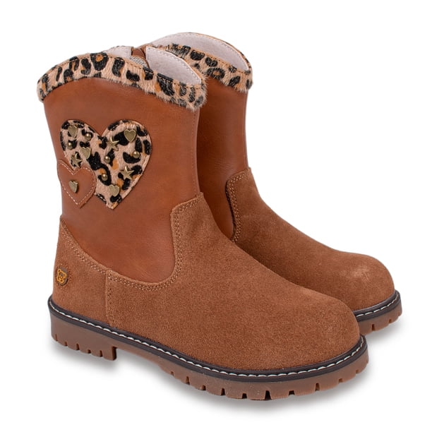 Bota Niña Diseño Animal Print Café