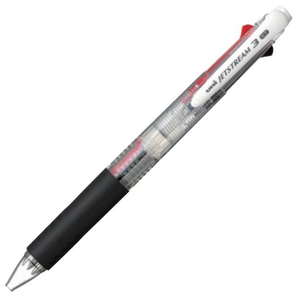 Bolígrafo Uni Jetstream de 3 colores, tinta negra, roja y azul, 0,7 mm, transparente (SXE340007.T)