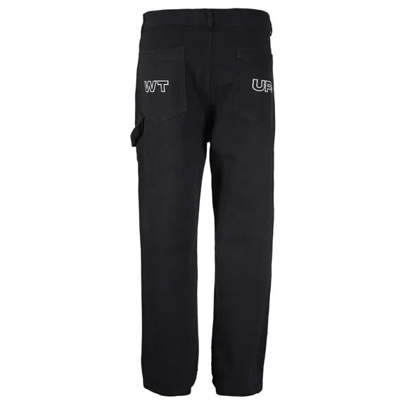 Pantalón Hombre Urbano Negro Costuras Contrastadas Whatup