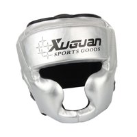 Magideal - Boxing Totecear Face Cover Ajustable Ajustable El Engranaje Espesante En Espesor De La Frente Y La Protección De La Oreja Para El Muay De Kickboxing Plata