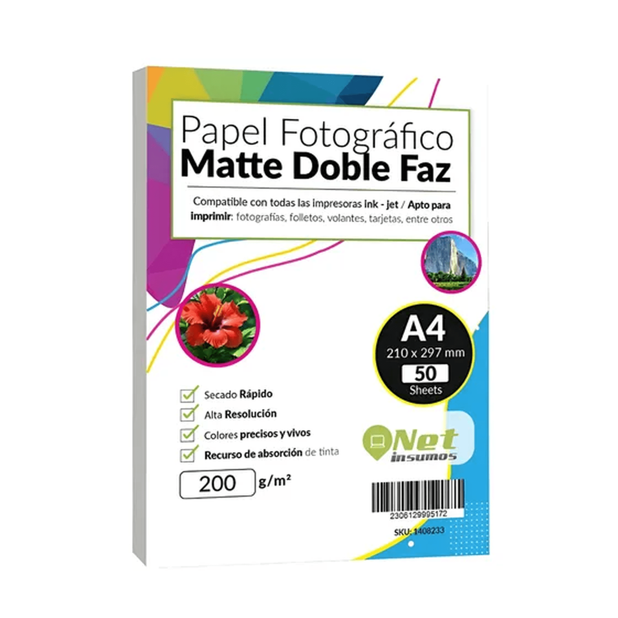 Genérico - Papel Fotográfico A4 200gr Matte Doble Faz 50 Hojas Blanco