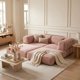 thumbnail image 2 of Sofa Modular Transformable 3 En 1 Sofa Cama Alta Elastidad Coral Claro Rayado, 2 of 8