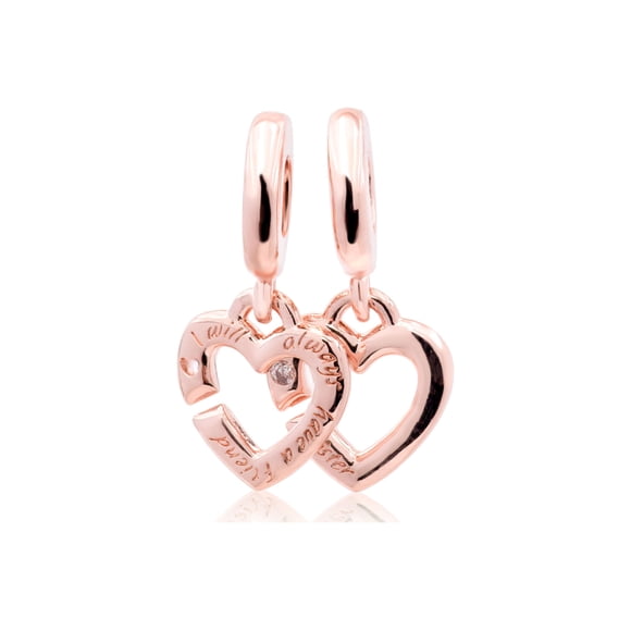 Dangle Charm Pandora Linked Sister Hearts Split