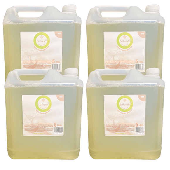 Jabón Líquido Le fresh Coco Crema Suavidad Tropical 5 Litros Pack 4 Unidades