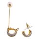 thumbnail image 1 of Aros Cuff Cadena, Circonita Pavé Blanca Bañado Oro18k Regalo Dorado, 1 of 7