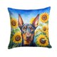 thumbnail image 1 of Cojín Doberman Pinscher Sunflowers, 1 of 6
