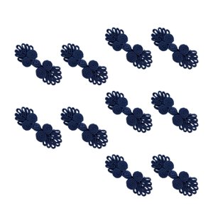 Bothyi - 5 Piezas Botones De Rana Con Nudo Chino Botones De Cierre Chinos Para Traje De Escenario Azul Marino