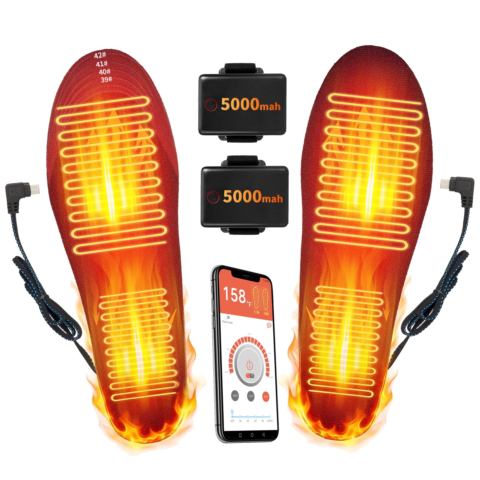 Plantillas Calefactables Hyliaty 5000mah Recargables Con Control Por App