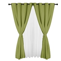 Masel - Set Cortinas 8 Piezas Yasmin Pistacho