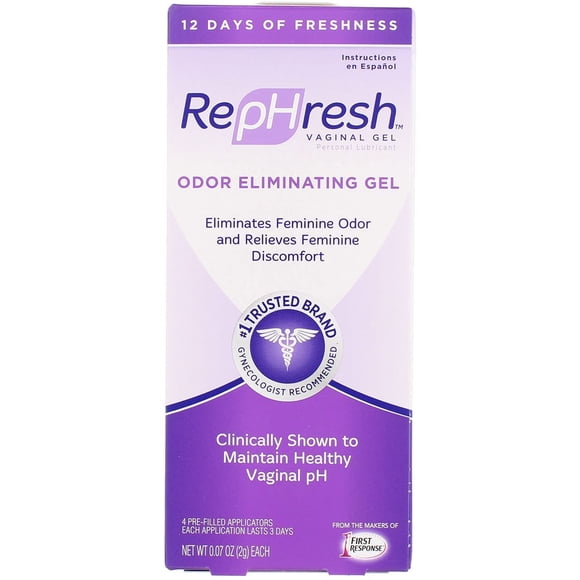 Gel vaginal Rephresh para eliminar olores, 4 aplicadores (x2)