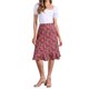 thumbnail image 1 of INSPIRE CHIC Falda Midi Floral de Cintura Alta con Línea A Flowy de Longitud a la Rodilla para Mujer, Regreso a Clases, Rojo Oscuro XL, 1 of 6
