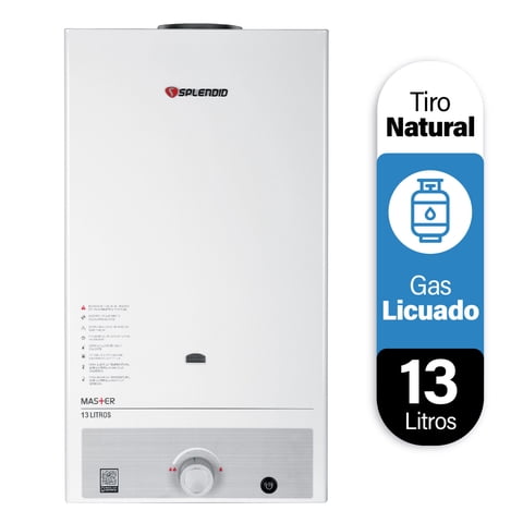 Splendid - Calefon 13 Litros Gas Licuado Tiro Natural
