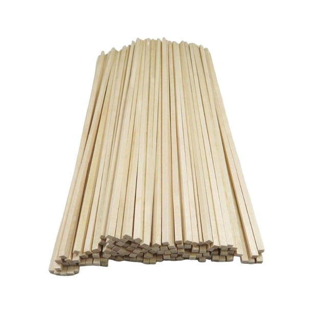 50x palos de madera sin terminar, tiras de madera dura lisas hechas a mano, tiras largas para manualidades, paisaje de Diorama, artesanías para niños, 250 mm x 3 mm x 3 mm