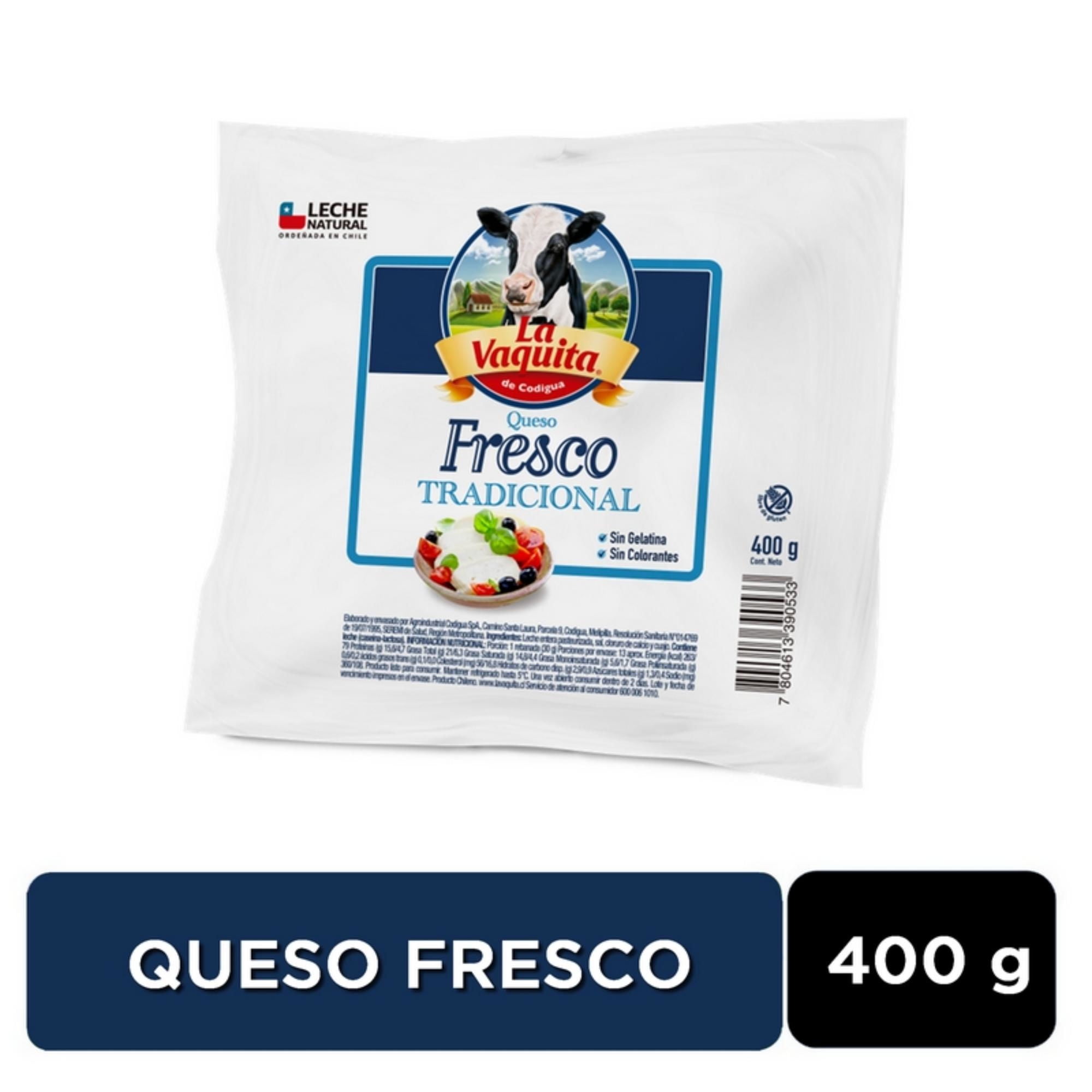 Queso Fresco Trozo 400 g La Vaquita