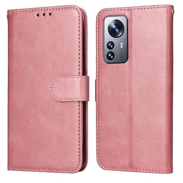 Funda Billetera para Xiaomi 12 Pro con Porta Tarjetas y Soporte Ajustable Rosa