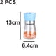 thumbnail image 2 of Molinillo de sal y pimienta, molinillo de sal y pimienta de acero inoxidable rellenable de vidrio, 2 of 5