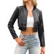 thumbnail image 1 of INSPIRE CHIC Chaqueta Bomber para Mujer Chaquetas de Cuero Sintético Recortadas Casual con Cremallera PU Moto Bike Exterior XS Negro, 1 of 6