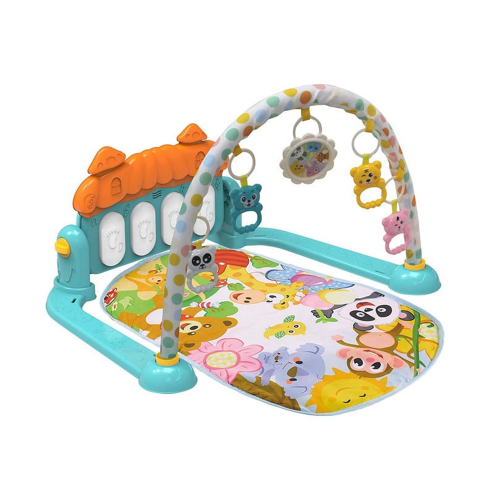 Babyluna - Alfombra Gimnasio Musical Con Piano, Paraíso Animales Azul