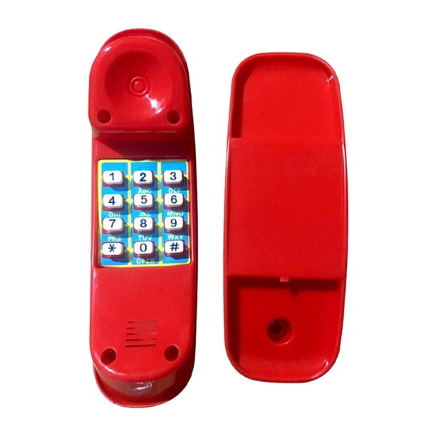 Juego de columpios, teléfono de juguete, equipo para exteriores, juego de rol, teléfono con llave numérica, marcos de escalada para niños, teléfono pa Rojo