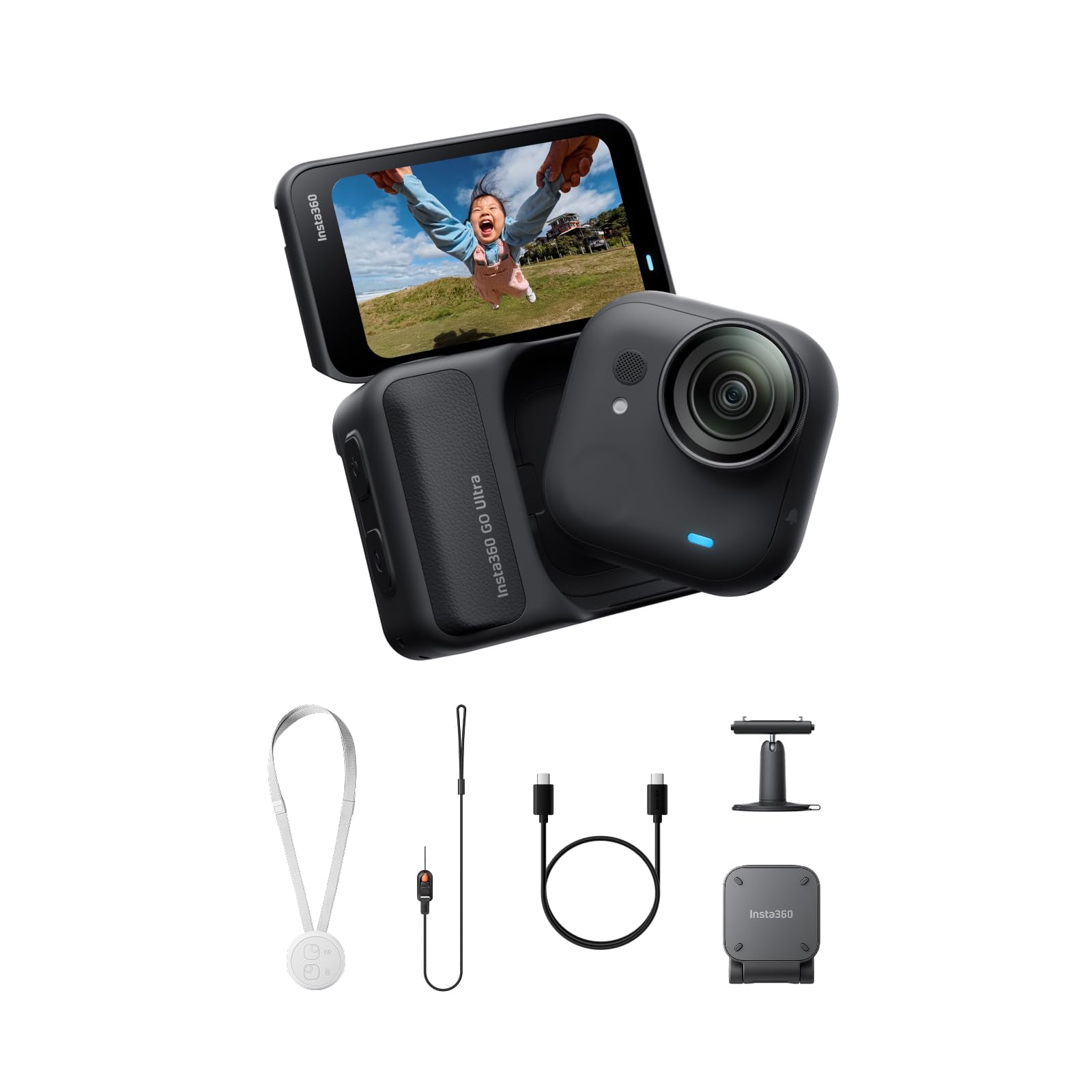 Paquete Insta360 Go Ultra Essentials: Cámara Pequeña Para Vlogs 4k, Manos Libres, Cámara Pov, Sensor